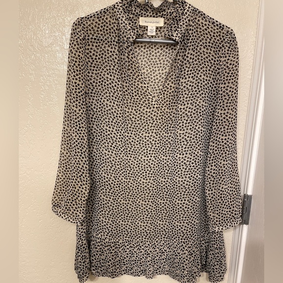 Anthropologie Portrait Girl 6 ruffled hem Clover Sheer peasant hippie boho LG - Picture 2 of 10